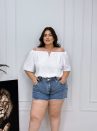 blusa milena branca plus size 