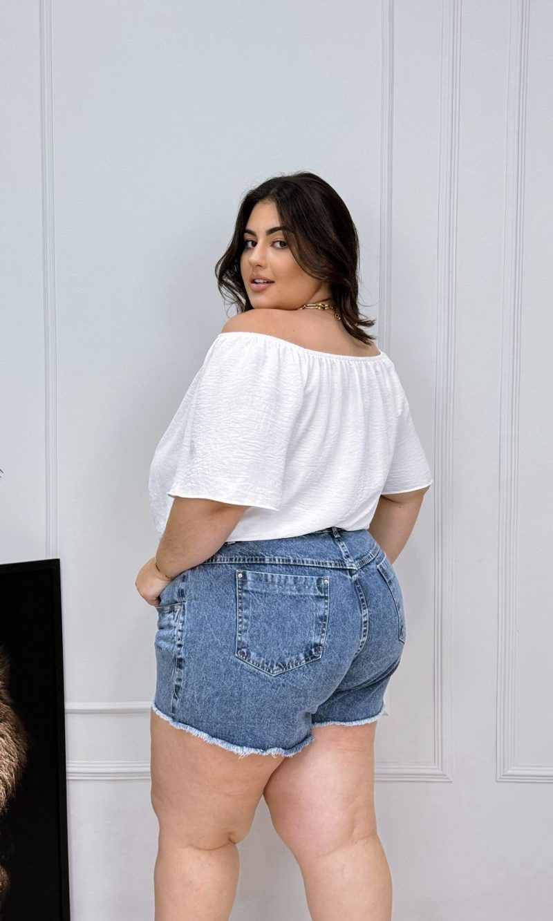 blusa milena branca plus size 