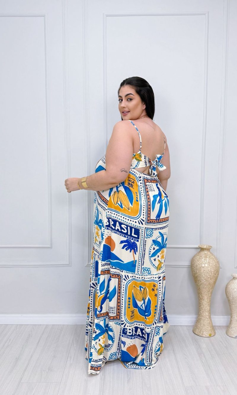 vestido jociele nude plus size 