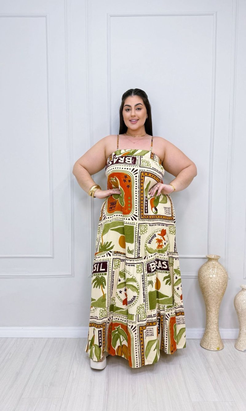 vestido jociele nude plus size 