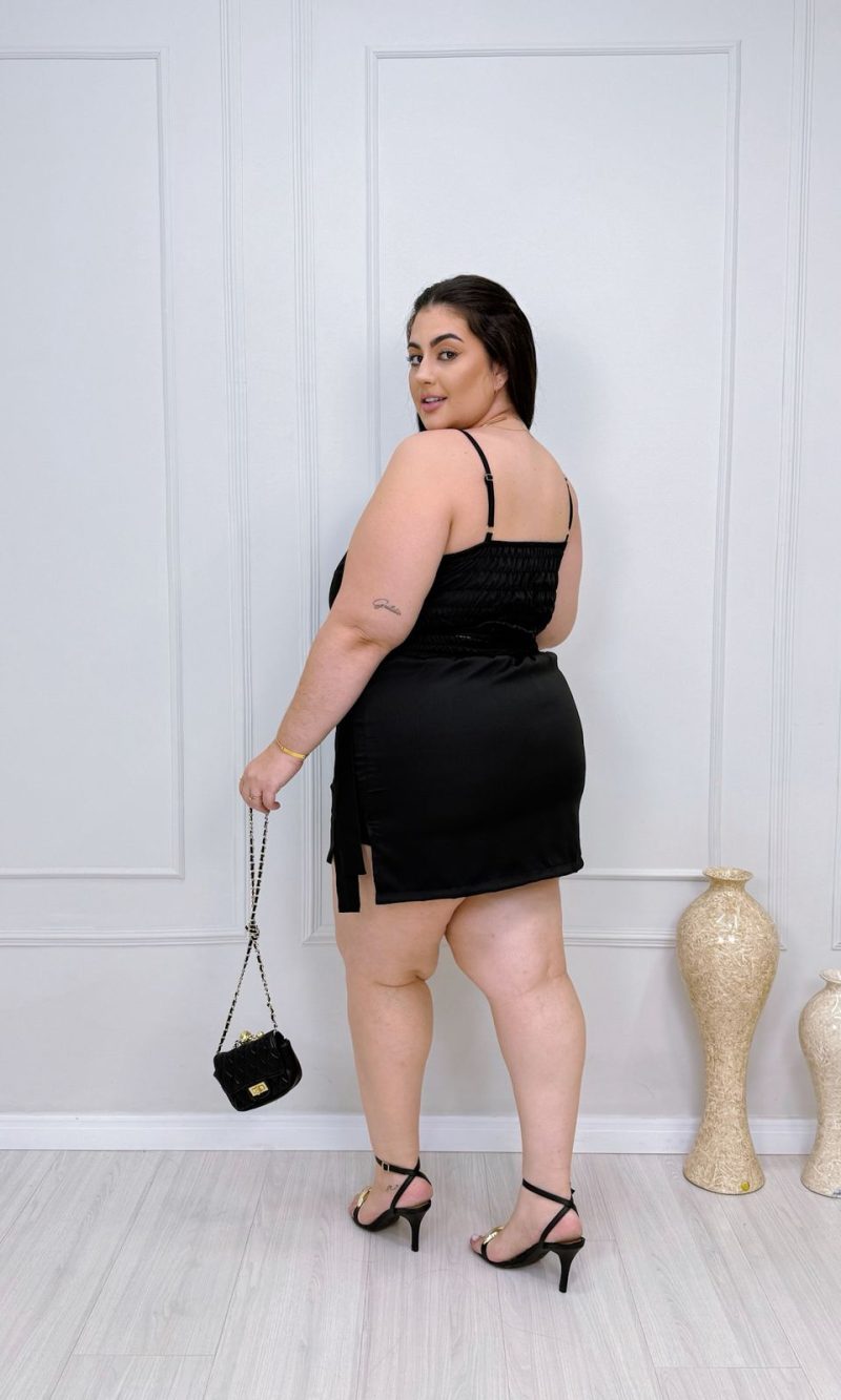 conjunto dinorá preto plus size 2131