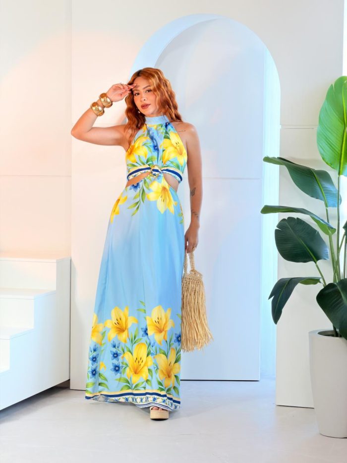 vestido jamily azul slim 2088