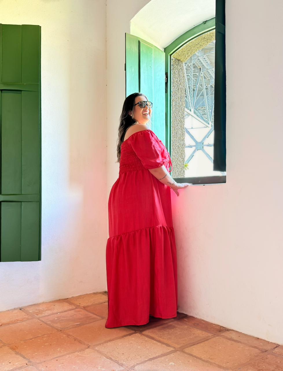 vestido kauane vermelho plus size 2050