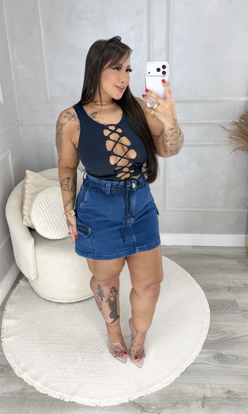 cropped tayara preto plus size 2164