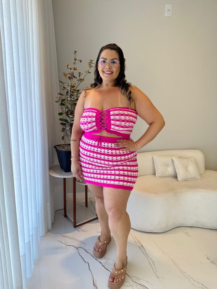 conjunto flay rosa plus size 2135