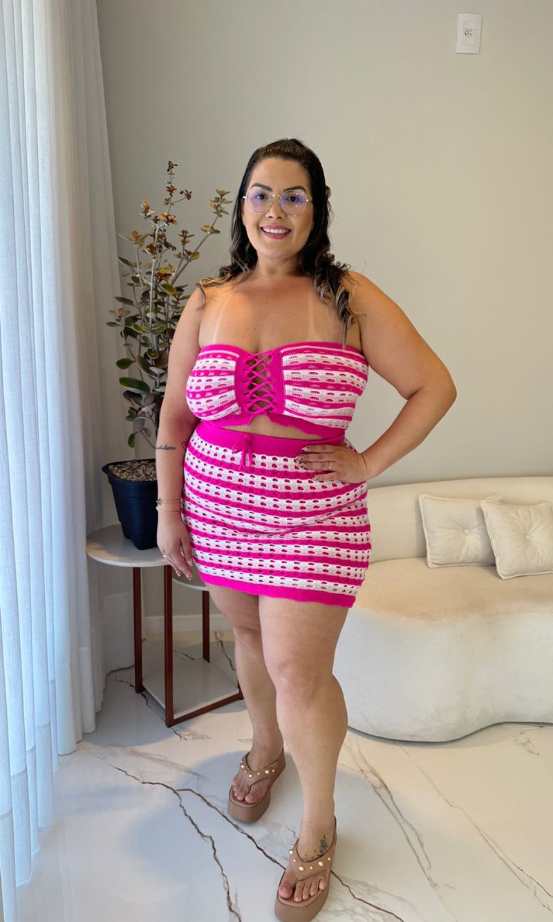 conjunto flay rosa plus size 2135