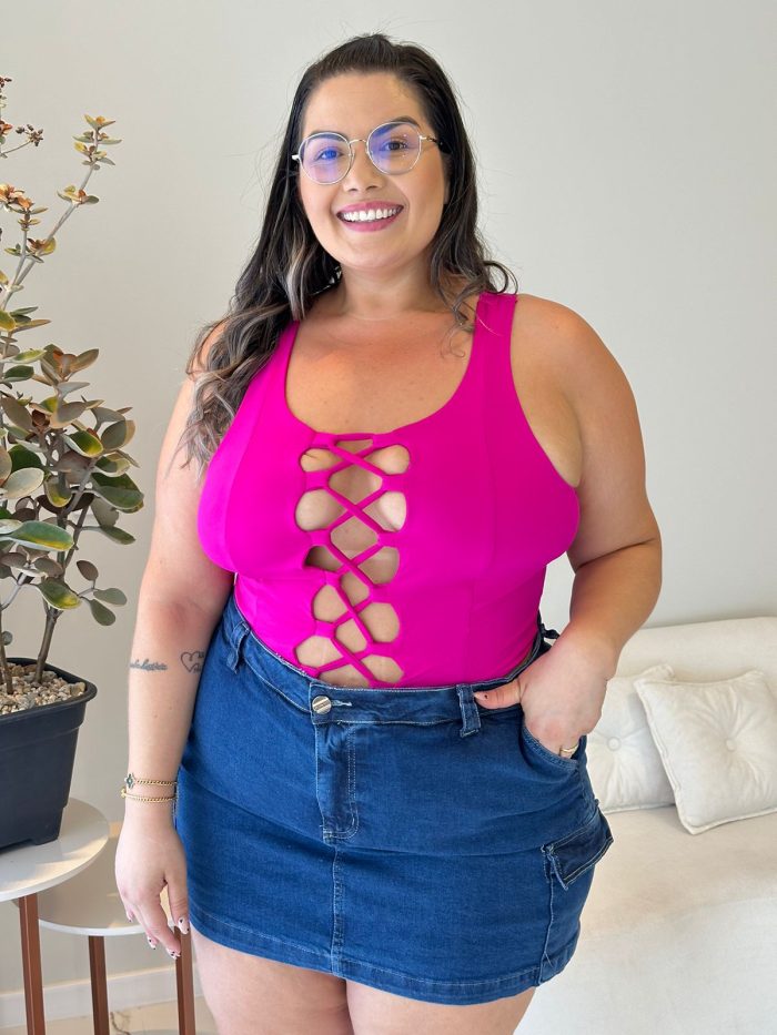 conjunto flay rosa plus size 2135