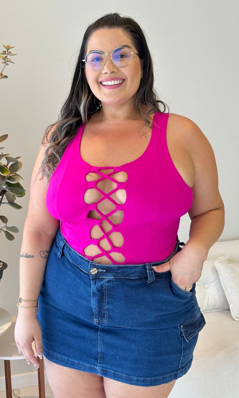 conjunto flay rosa plus size 2135