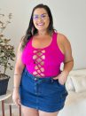 conjunto flay rosa plus size 2135