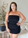 conjunto flor preto plus size 2153