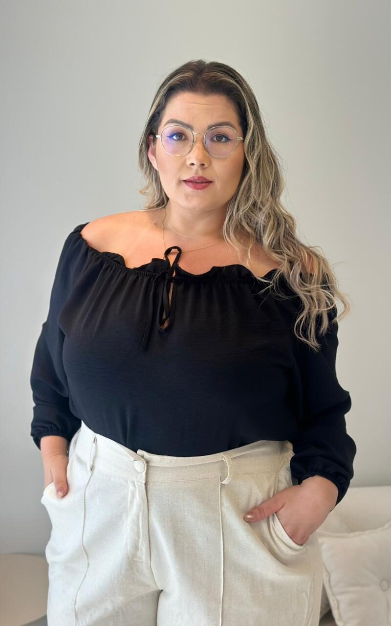 blusa cornelia marrom plus size 2289