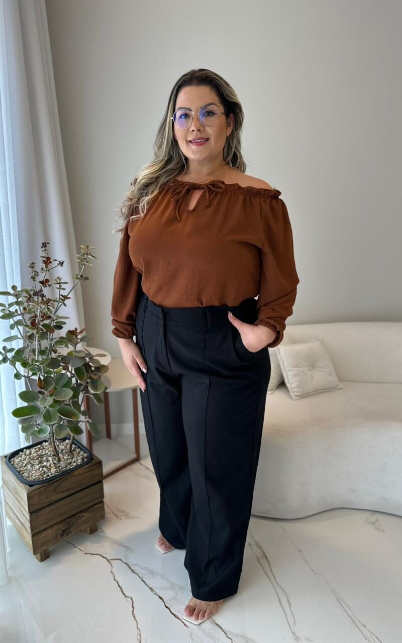 blusa cornelia marrom plus size 2289 blusa cornelia marrom plus size 2289