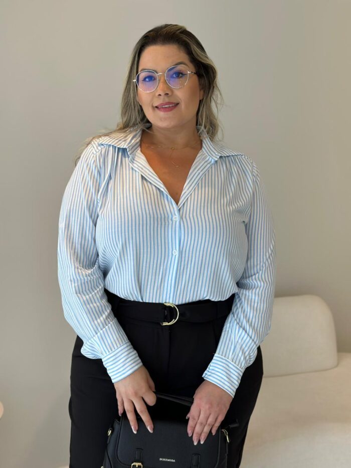 camisa giulia azul plus size 2316