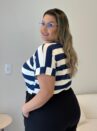 blusa jessy caramelo listrada plus size 2292