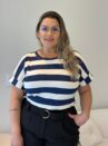 blusa jessy caramelo listrada plus size 2292