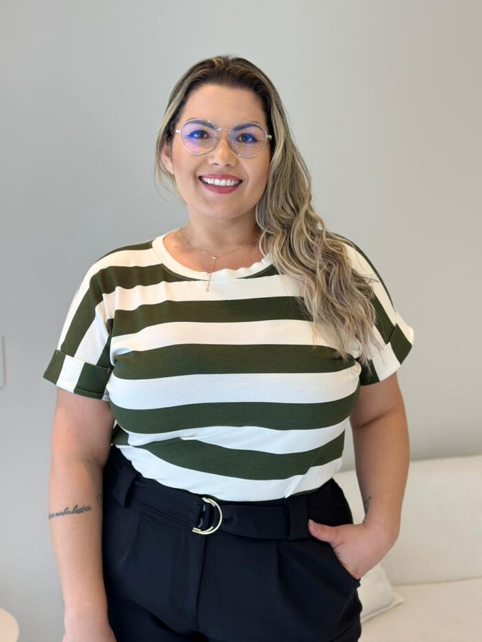blusa jessy caramelo listrada plus size 2292
