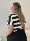 blusa jessy caramelo listrada plus size 2292