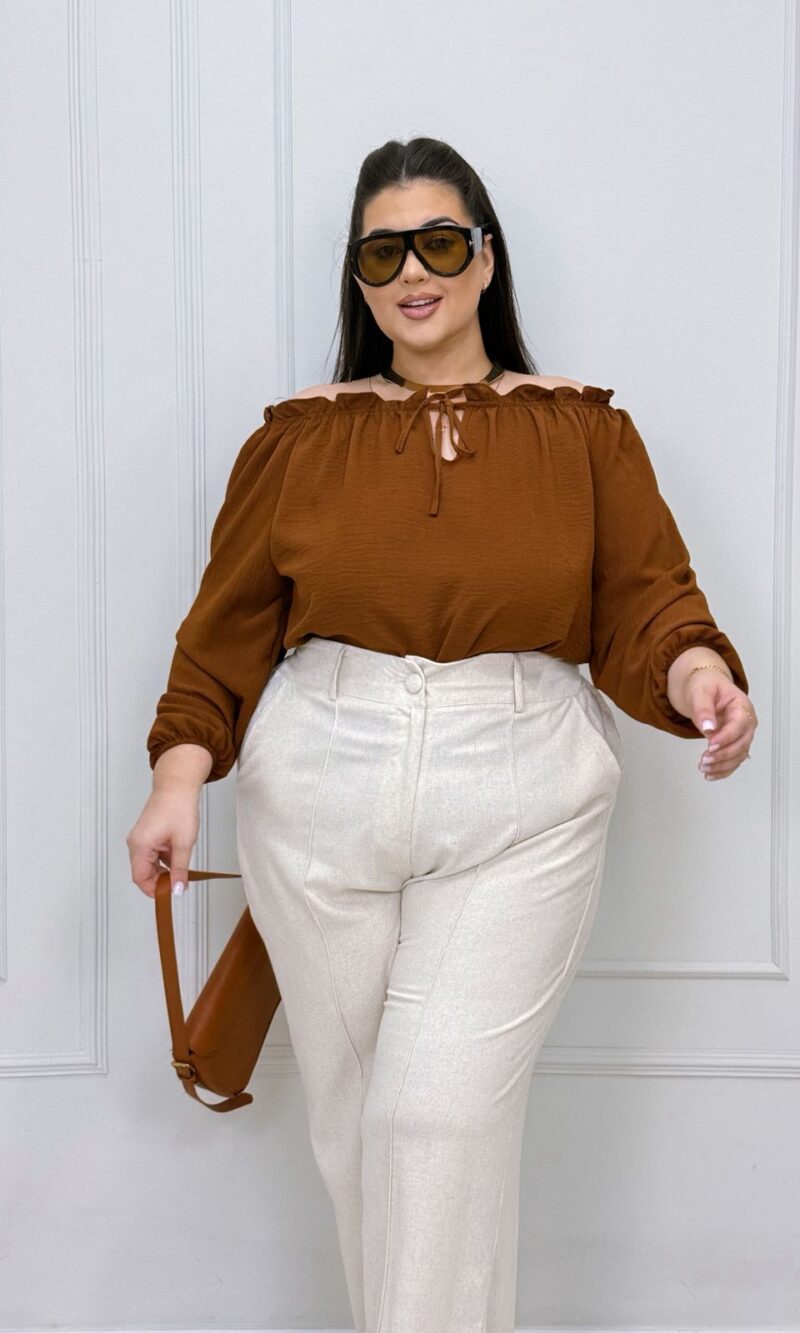 calça angela nude plus size 1298