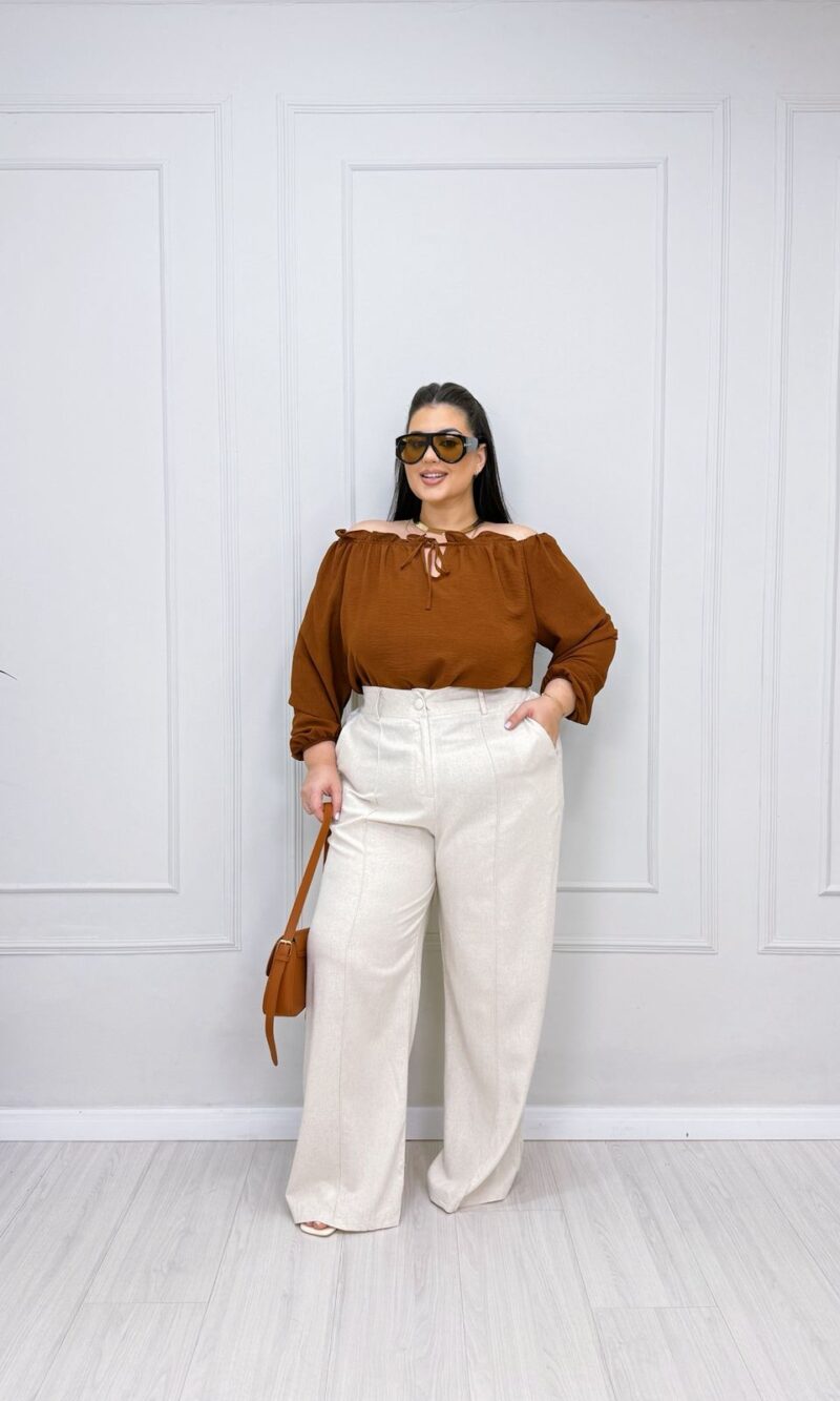 calça angela nude plus size 1298