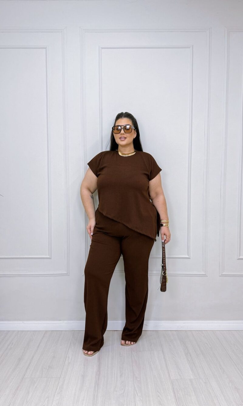 conjunto berenice marrom plus size 2288