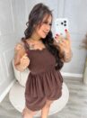 conjunto saionara marrom plus size 2377