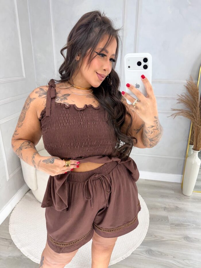 conjunto saionara marrom plus size 2377 conjunto saionara marrom plus size 2377