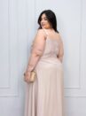 vestido solene marrom plus size 2366