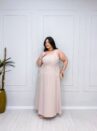 vestido solene marrom plus size 2366