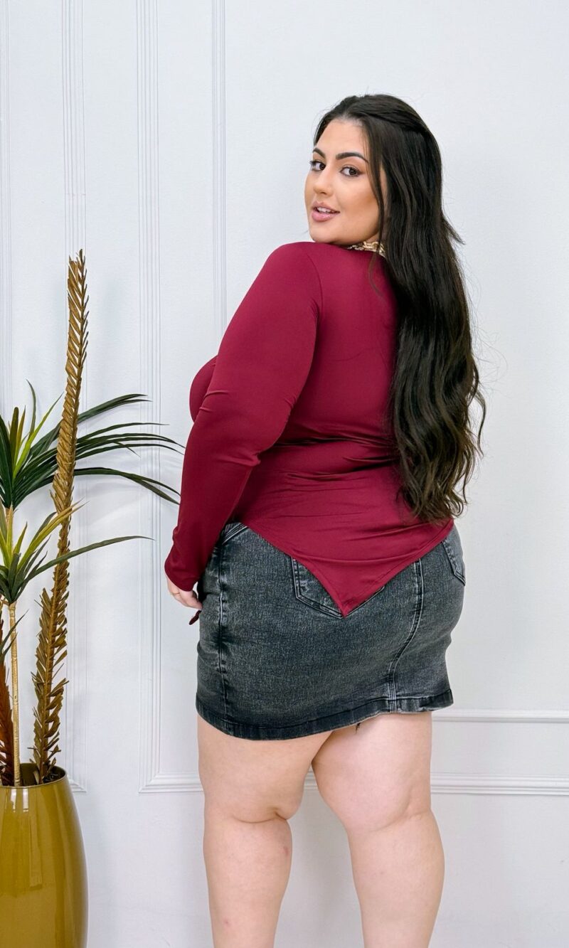 blusa lulu vinho plus size 2422