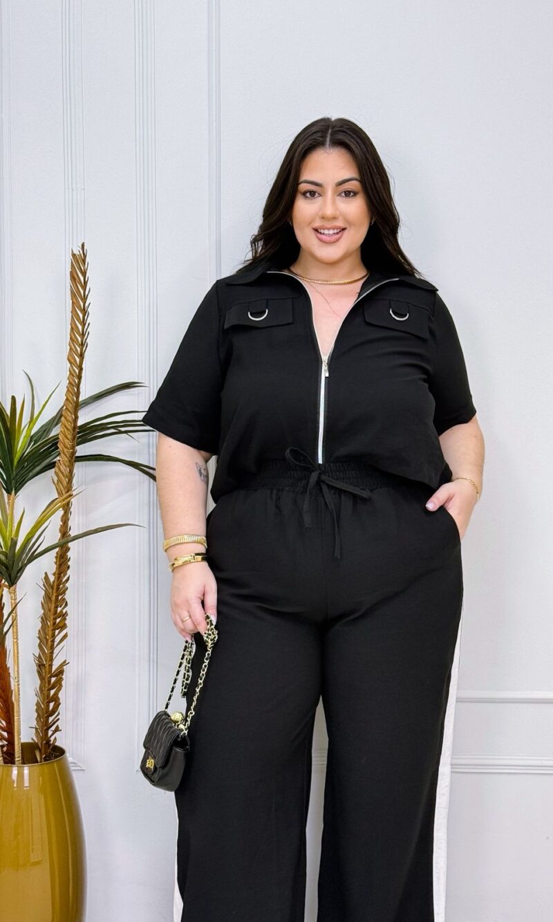 conjunto tefy preto plus size 2370 conjunto tefy preto plus size 2370