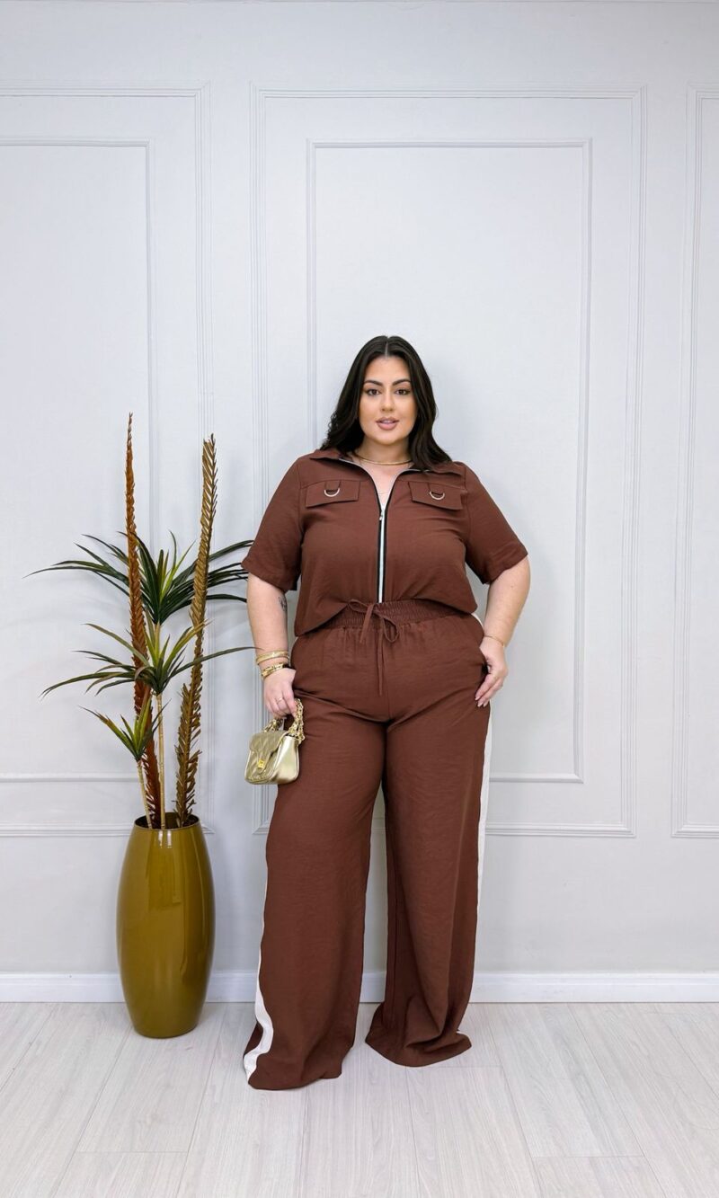 conjunto tefy preto plus size 2370