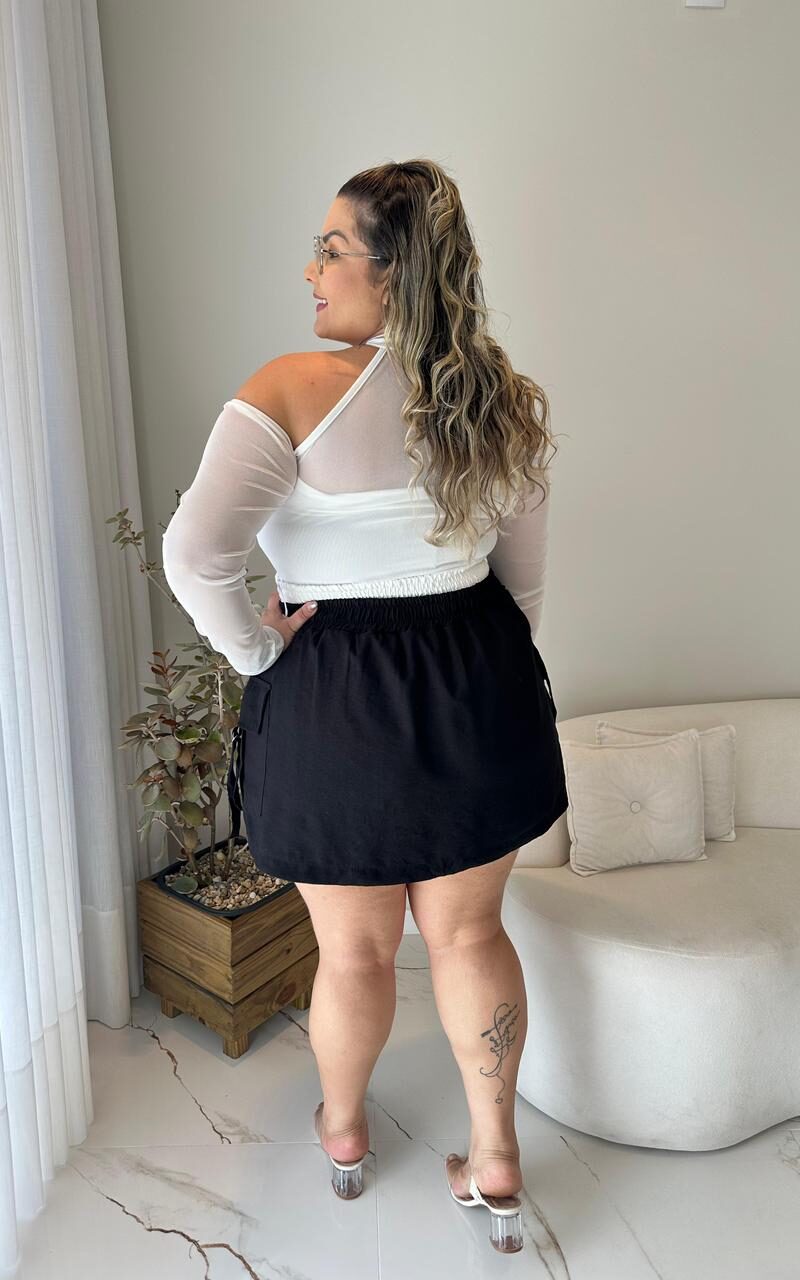 cropped taty preto plus size 2404