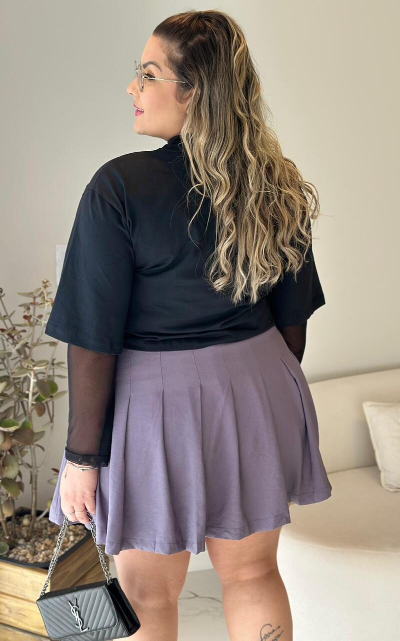 cropped minnie preto plus size 2391