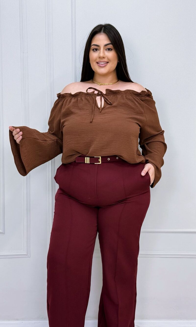 blusa nona vinho plus size 2380