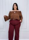 blusa nona vinho plus size 2380