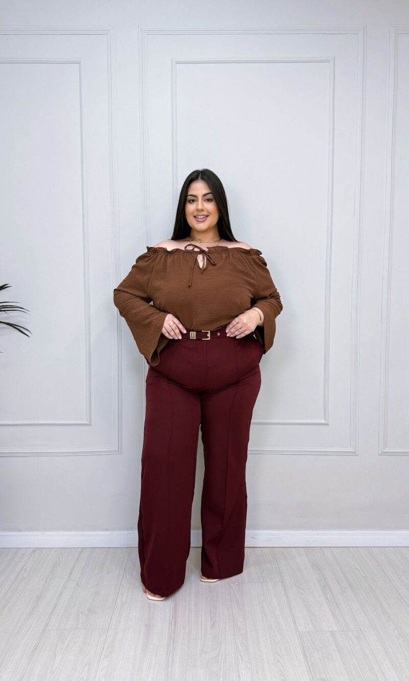 blusa nona vinho plus size 2380