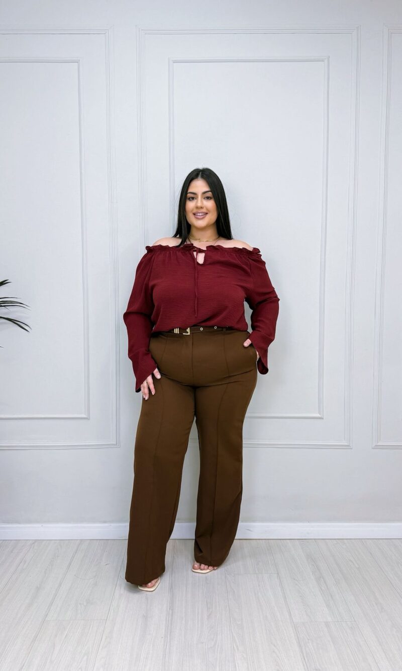 blusa nona vinho plus size 2380