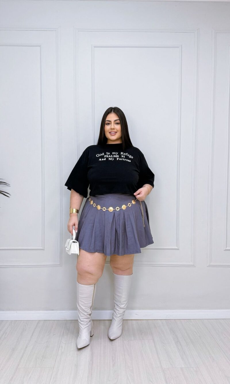 cropped hello kitty preto plus size 2390