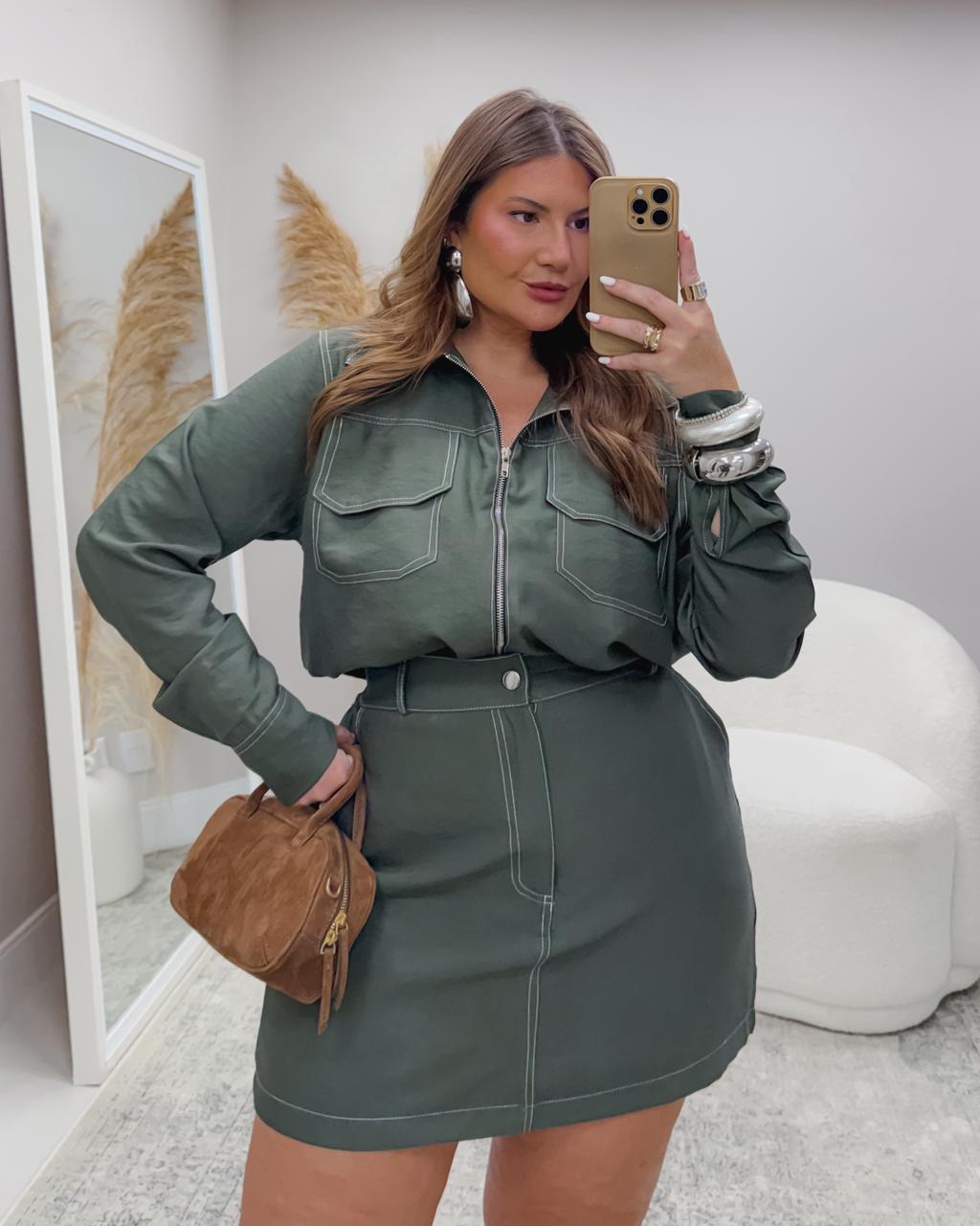 conjunto selenita verde plus size 2488 conjunto selenita verde plus size 2488