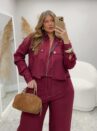 conjunto rosimar vinho plus size 