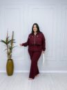 conjunto rosimar vinho plus size 2492