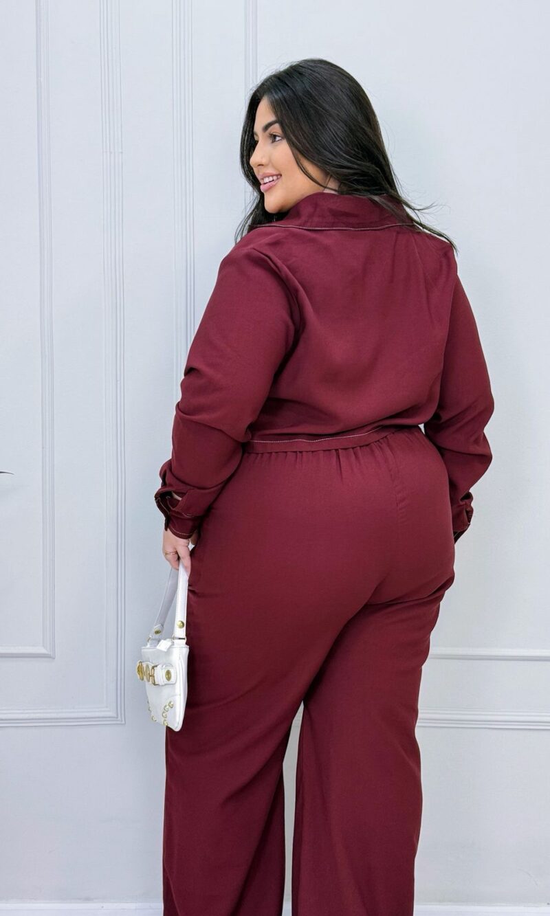 conjunto rosimar vinho plus size 2492