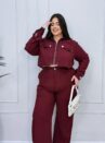 conjunto rosimar vinho plus size 2492