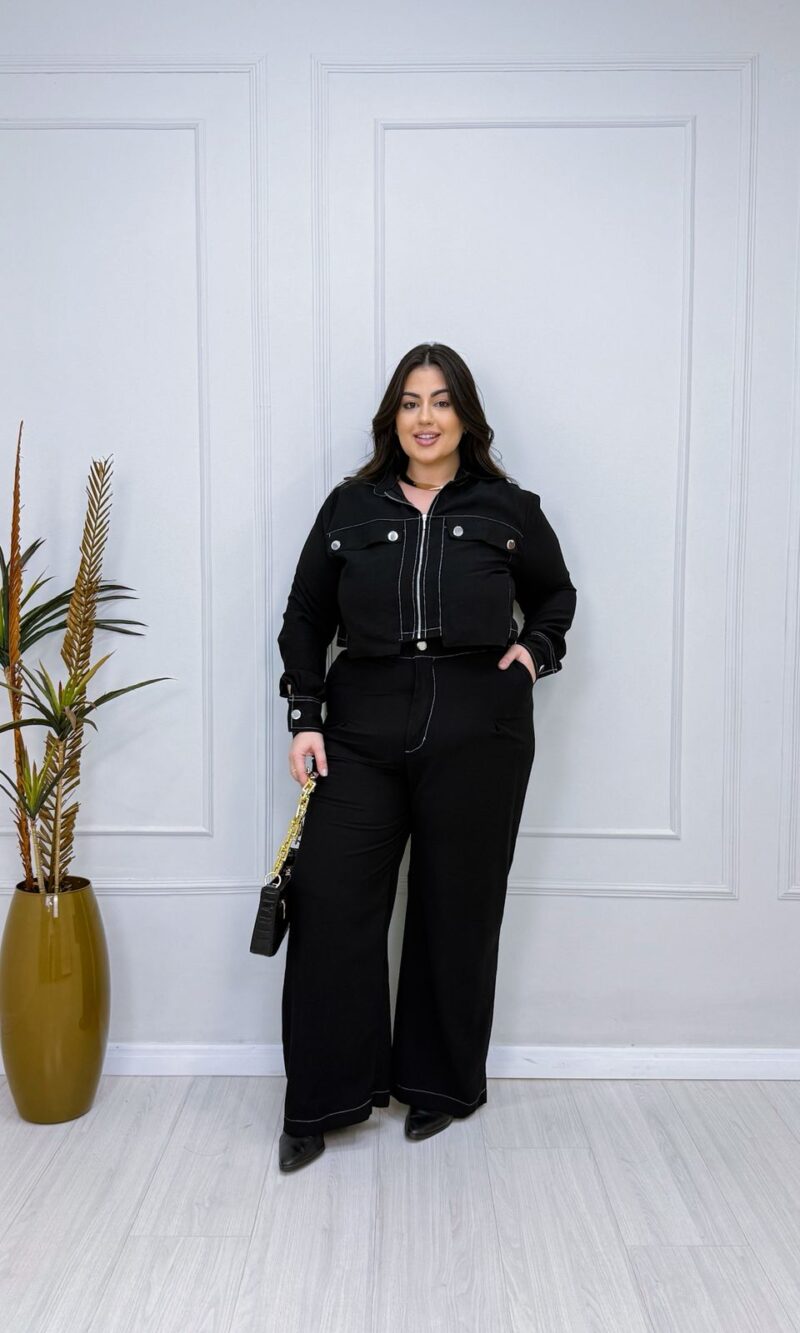 conjunto rosimar preto plus size 2491