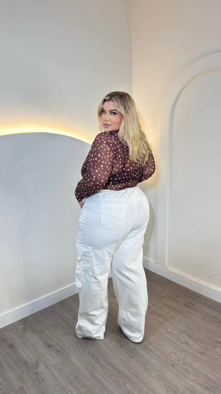calça rochelle off white plus size 2564