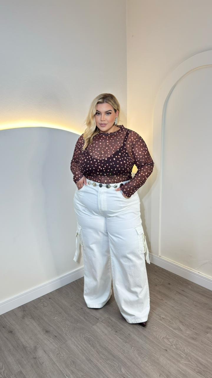 calça rochelle off white plus size 2564