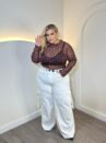 calça rochelle off white plus size 2564