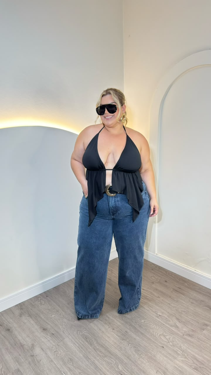 cropped ariadne branco plus size 2739