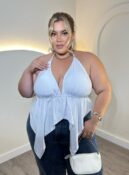cropped ariadne branco plus size 2739