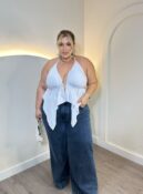 cropped ariadne branco plus size 2739